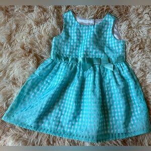 The Childrens Place Girls Gingham Dress - Mellow Aqua 2T